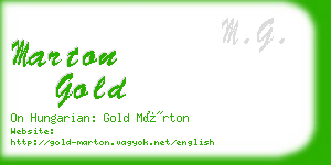 marton gold business card